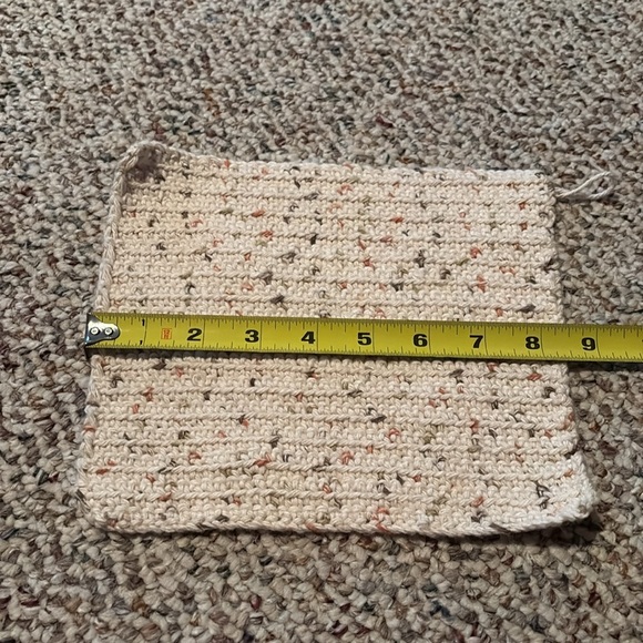 Crochet & Knitted Pot Holders Set in Pink, Purple, and Cream - Picture 4 of 4